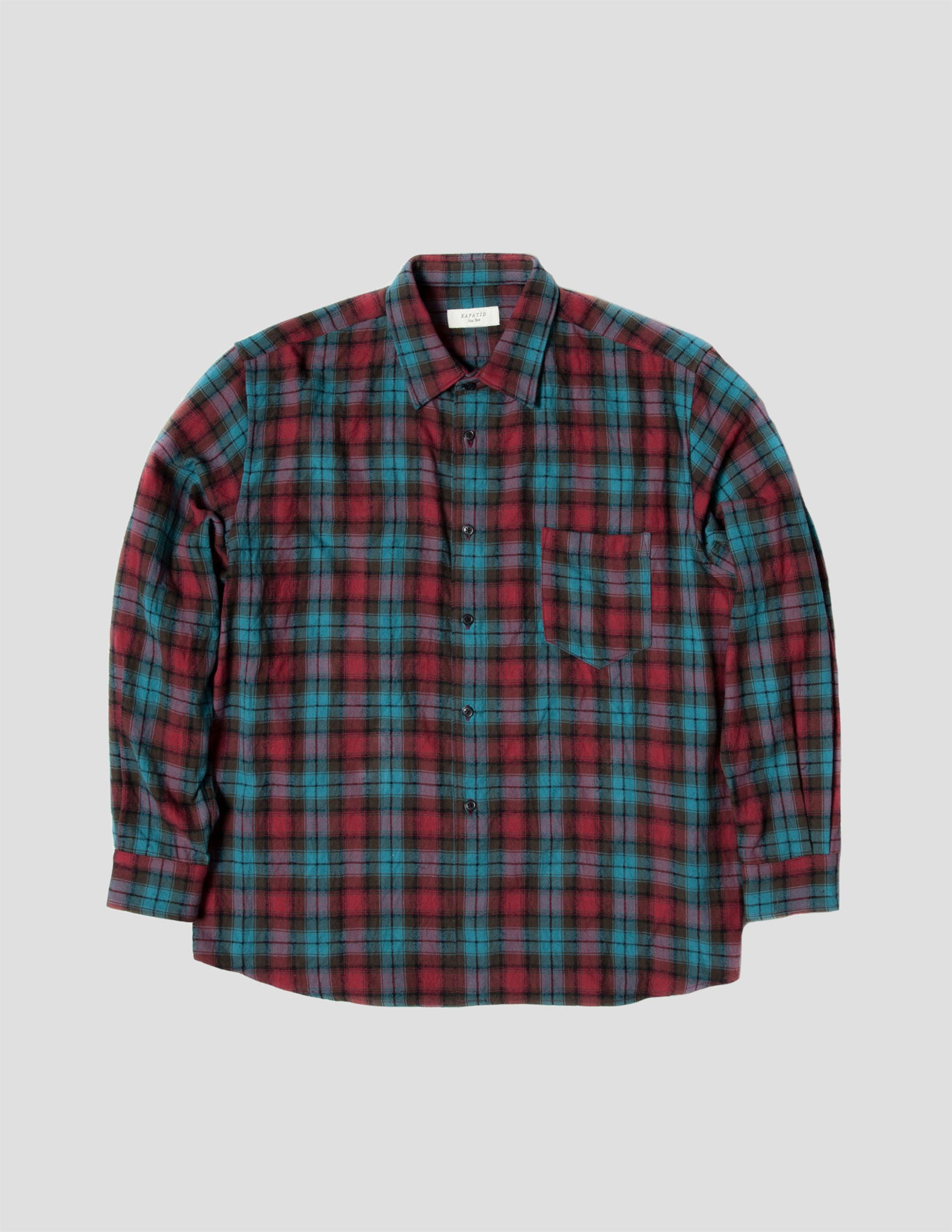 Kapatid - Men's Teal Plaid Flannel Shirt Made in the USA - Front